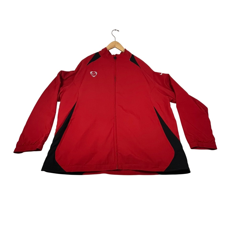 Nike Golf Mens XL Red Black 1/4 Zip Mesh Lined Windbreaker Jacket 5098